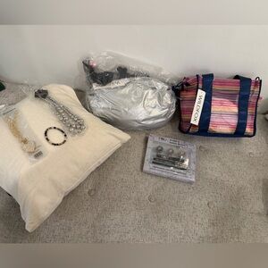 NWT Bundle- 2 Wildfox Totes,2 necklaces,earrings,bracelet, ring, eyebrow kit